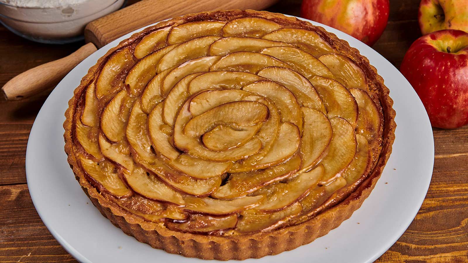 Una apetitosa tarta de manzana casera