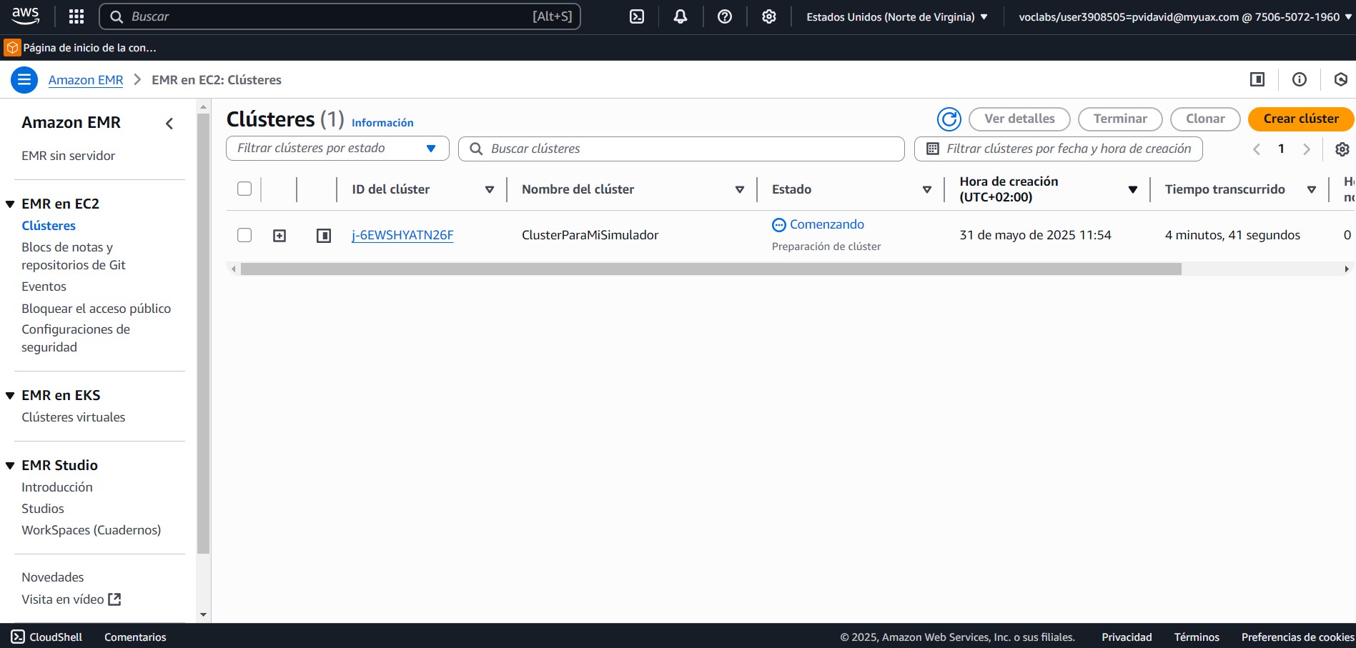 Creación Clúster EMR