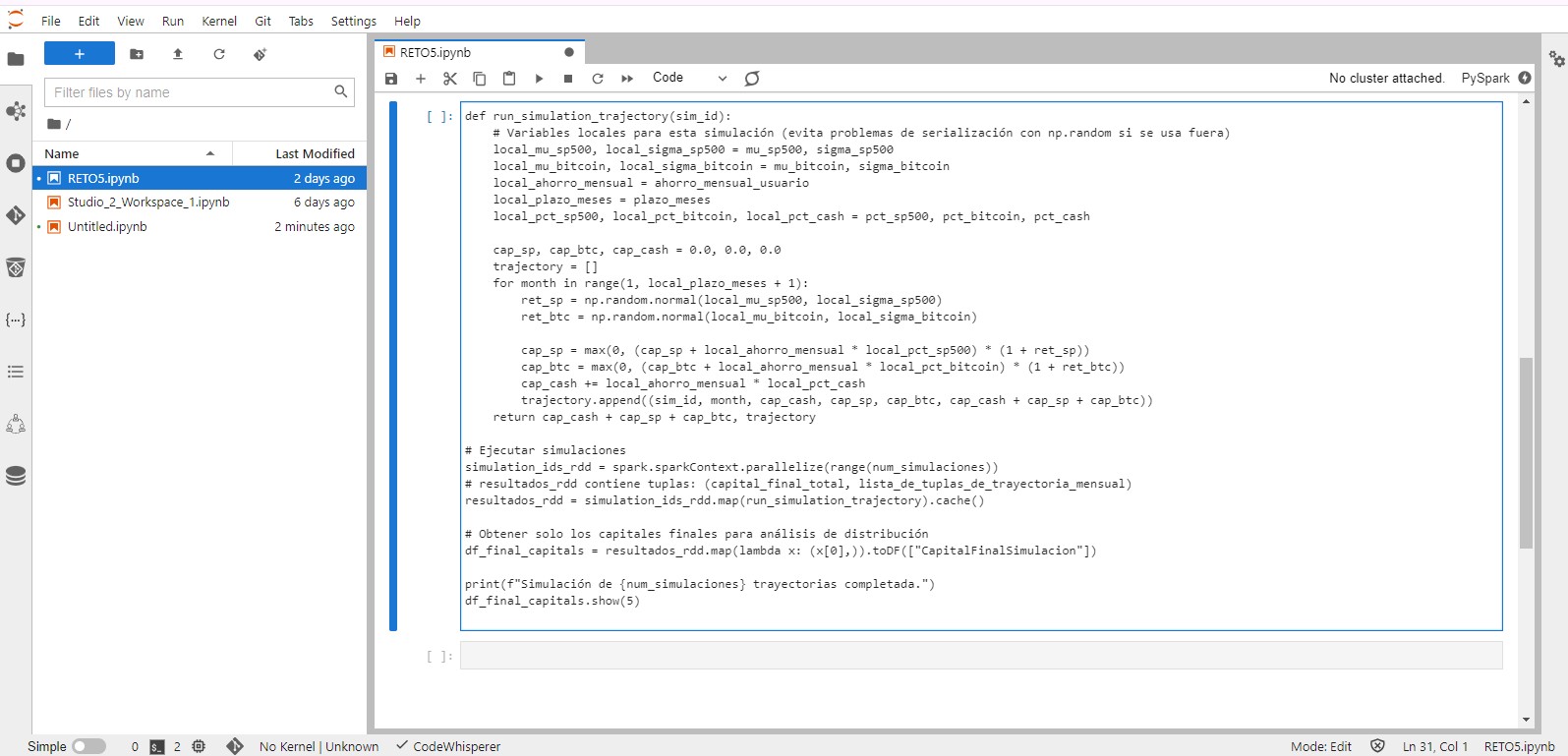 EMR Notebook Celda 2